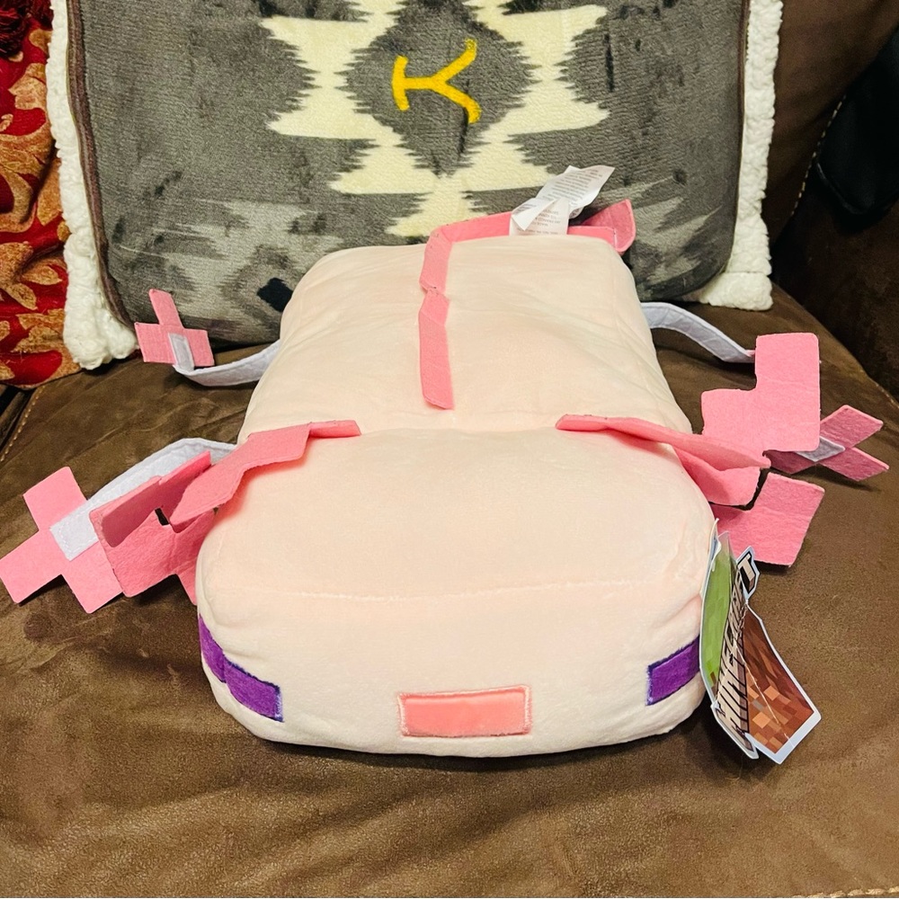 Minecraft Jay Franco/ Mojang Studios pink plush Axolotl 20” Pillow Buddy NWT